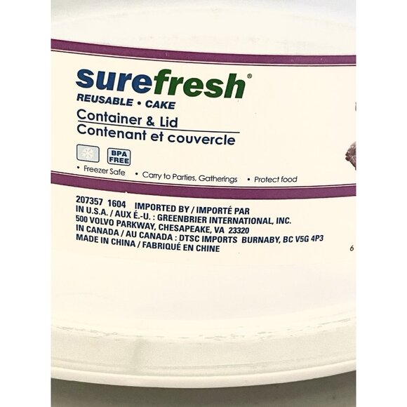 2 Surefresh Reusable Cake Carriers w Lid Handle Bake Sale Cakewalk Caterer - Picture 2 of 7